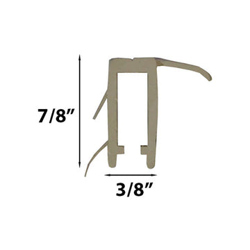PINNACLE HEAD JAMB PARTING STOP, 6' DOOR, W/ SCREW HOLES - BEIGE / TAN